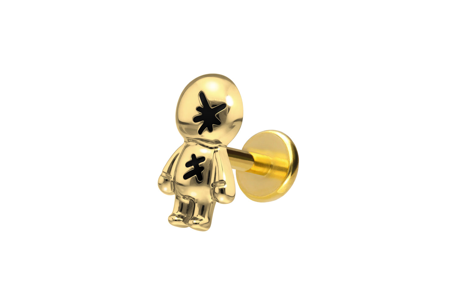 Titan Labret Piercing mit Push Fit PUPPE